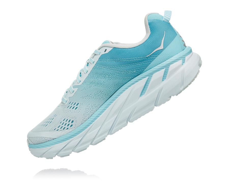 Hoka One One Yürüyüş Ayakkabısı Kadın Mavi/Beyaz - Clifton 6 - XJ3472608